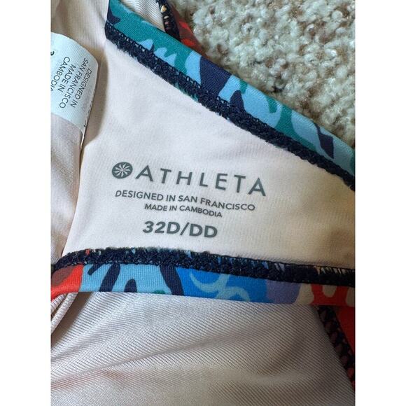 Athleta swim top/Tankini top size 32 D/DD, Bora Bora Floral Print - Picture 3 of 5